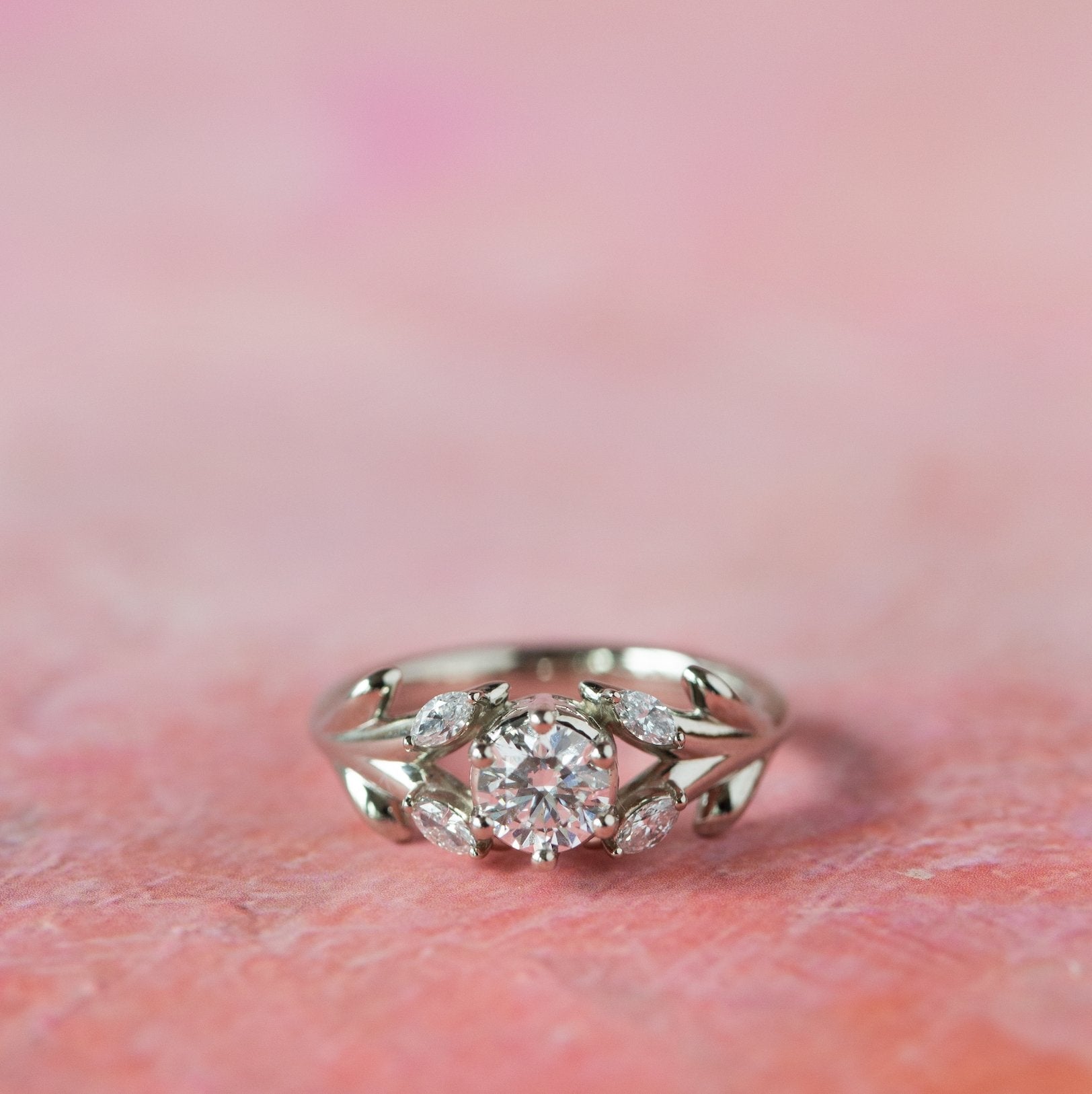The Diamond Olive Branch Ring