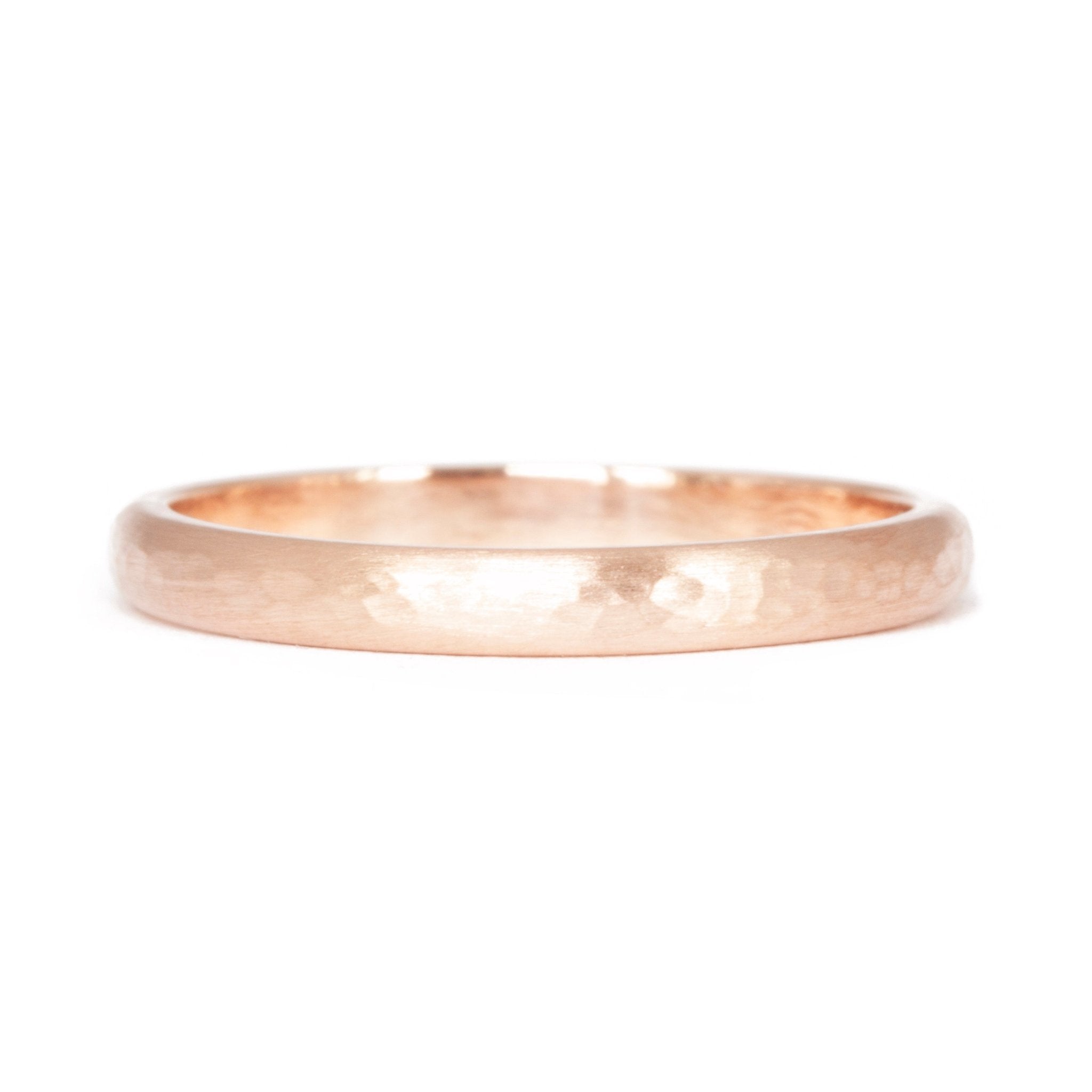 Hammered Simple Rose Gold Wedding Band | Ethical Jewelry – W.R.