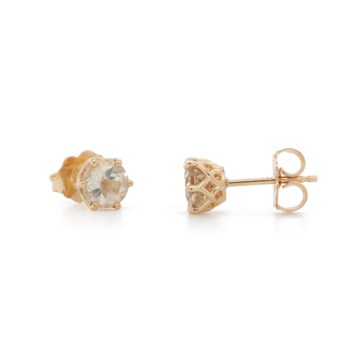 The Straw Yellow Oregon Sunstone Studs - W.R. Metalarts