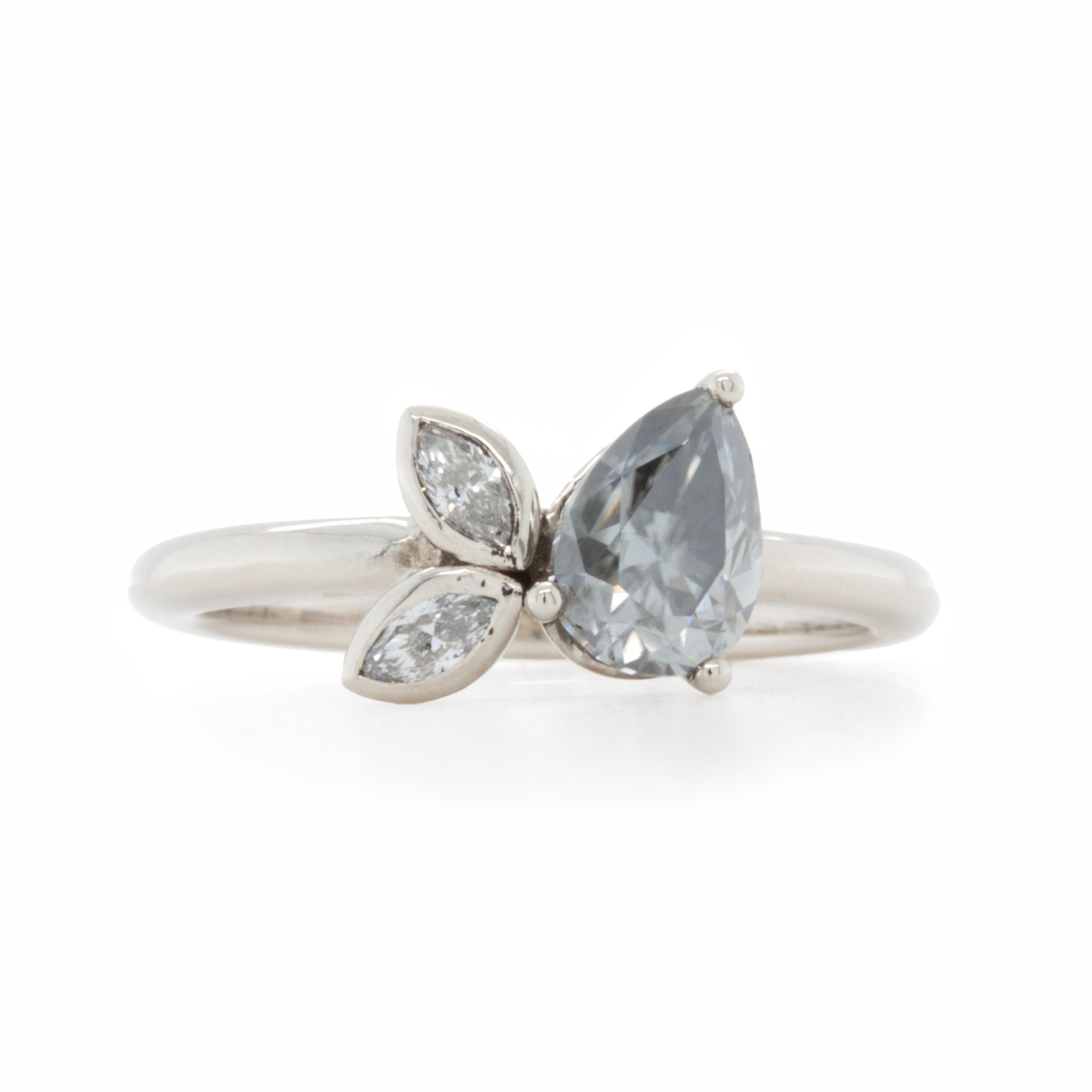 The Moissanite Sweet Pea Ring – W.R. Metalarts