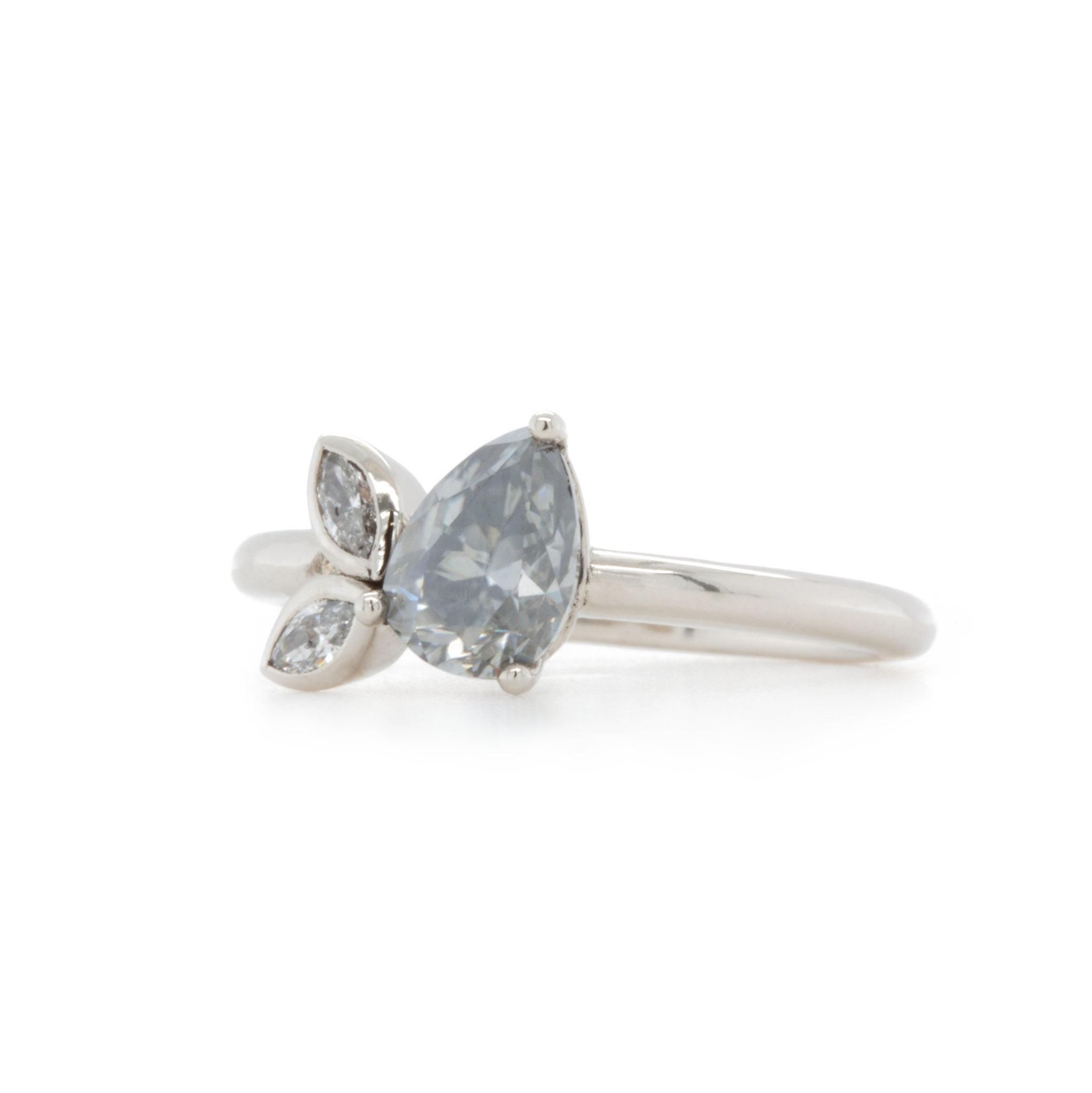 The Moissanite Sweet Pea Ring – W.R. Metalarts